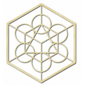 Drewniany obraz geometryczny na ścianie żniwa 2