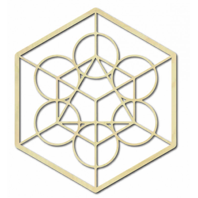 Drewniany obraz geometryczny na ścianie żniwa