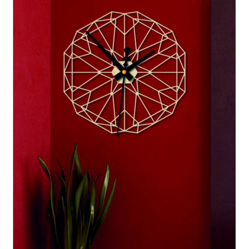 Geometryczny zegar ścienny ze sklejki...