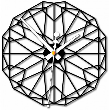 Sentop Geometryczny zegar ścienny wykonany z drewnianej sklejki PR0346 również czarny