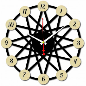 Kolorowy zegar ścienny ze sklejki - kolor części... 2