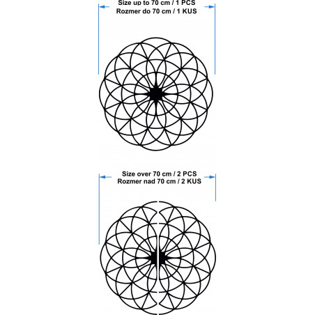 Magiczna drewniana mandala na ścianę - Koła I średnica FI 50, 60, 70, 80, 90, cm