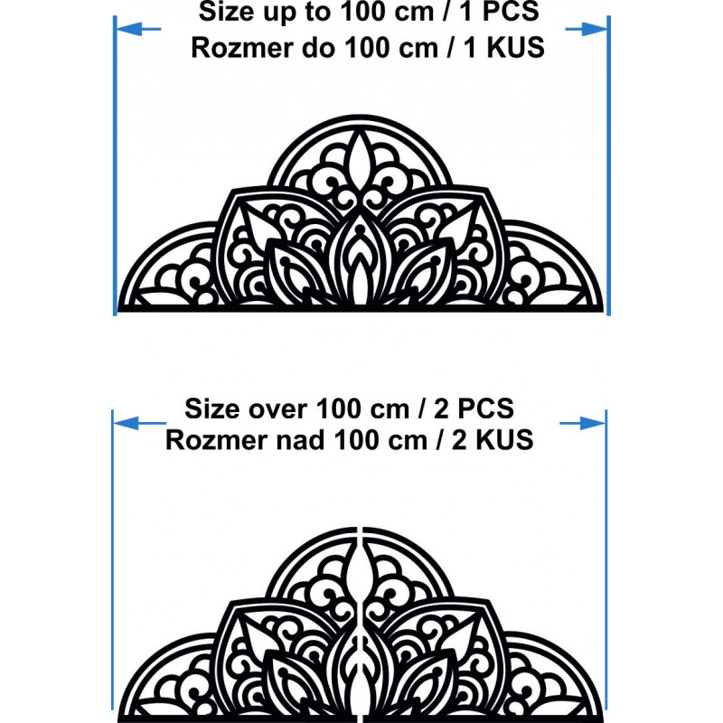 Drewniany obraz ścienny półmandala - BOHEMIA