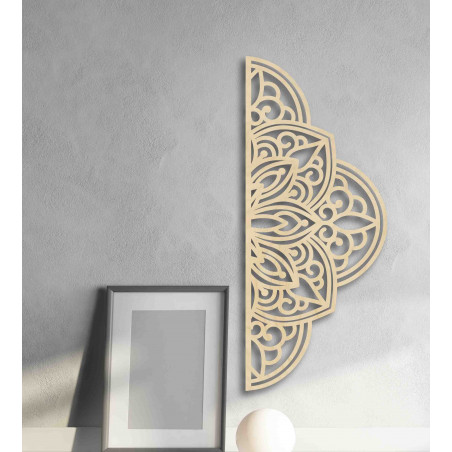 Drewniany obraz ścienny półmandala - BOHEMIA