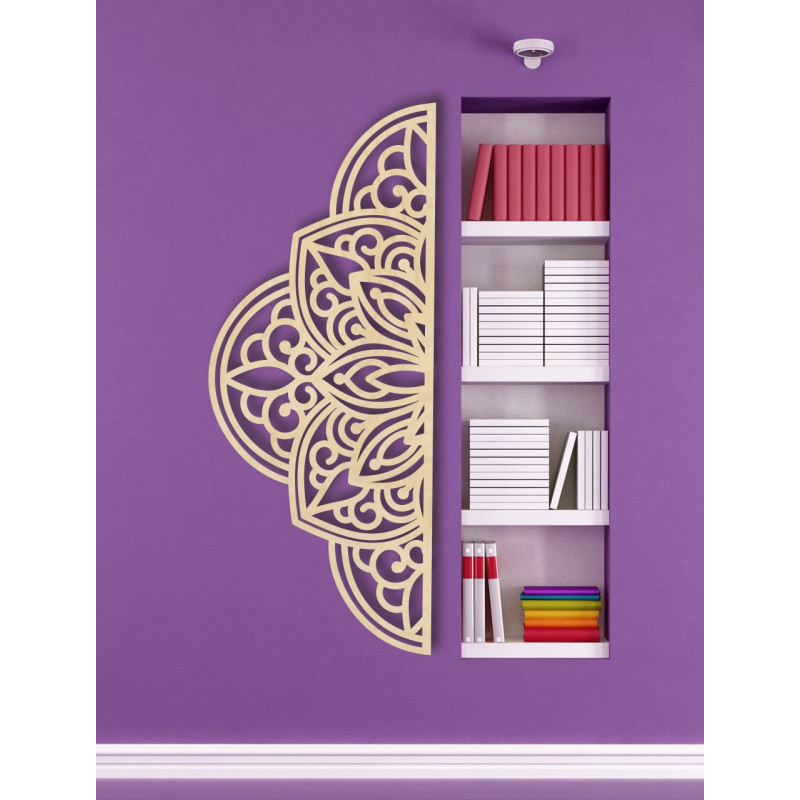 Drewniany obraz ścienny półmandala - BOHEMIA