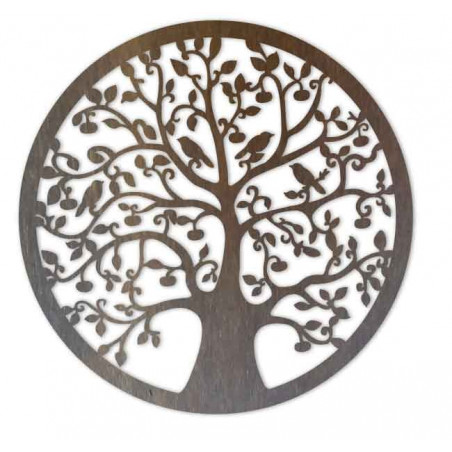 Drewniany obraz przedstawiający drzewo i ptaki - HOJNISŤ