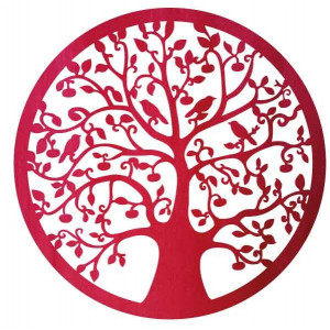 Drewniany obraz przedstawiający drzewo i ptaki - HOJNISŤ 2