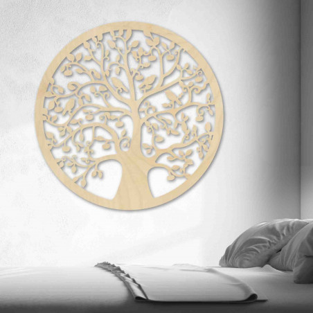 Drewniany obraz przedstawiający drzewo i ptaki - HOJNISŤ