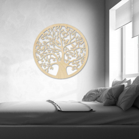 Drewniany obraz przedstawiający drzewo i ptaki - HOJNISŤ