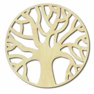 Drewniany obraz ścienny przedstawiający gałęzie w okręgu... 2