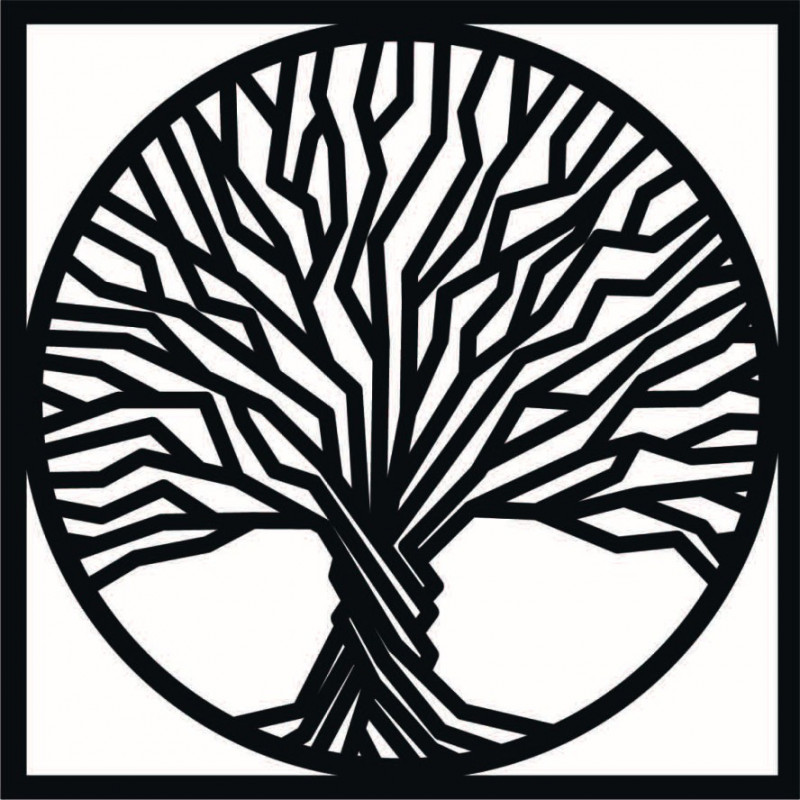 Drewniany obraz ścienny drzewo w ramie