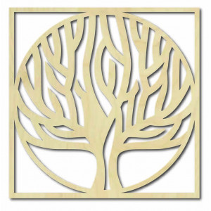 Drewniany obraz ścienny drzewo w ramie UASVED 2