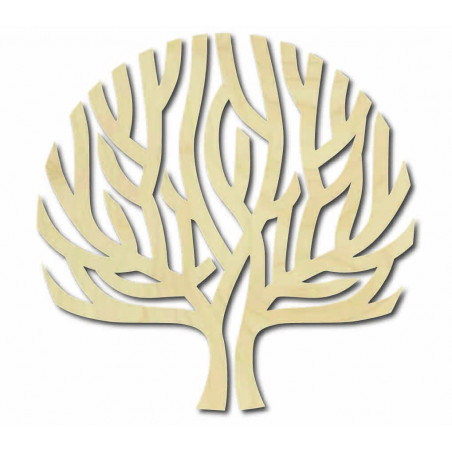 Nowoczesny drewniany obraz ścienny drzewo wiatr w gałęziach - SINGRO