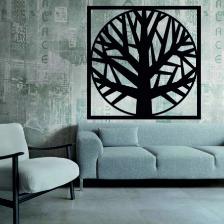 Drewniany obrazek drzewa w ramce - OMARF