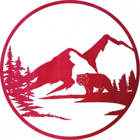 Drewniany obraz ścienny przedstawiający sylwetkę niedźwiedzia - natura - VIZZY