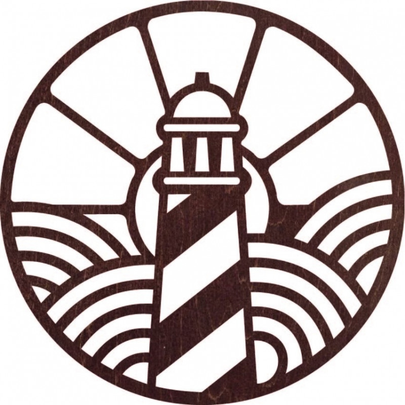 Drewniany obrazek z motywem latarni morskiej -...