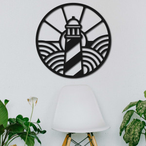 Drewniany obrazek z motywem latarni morskiej - FEDRO