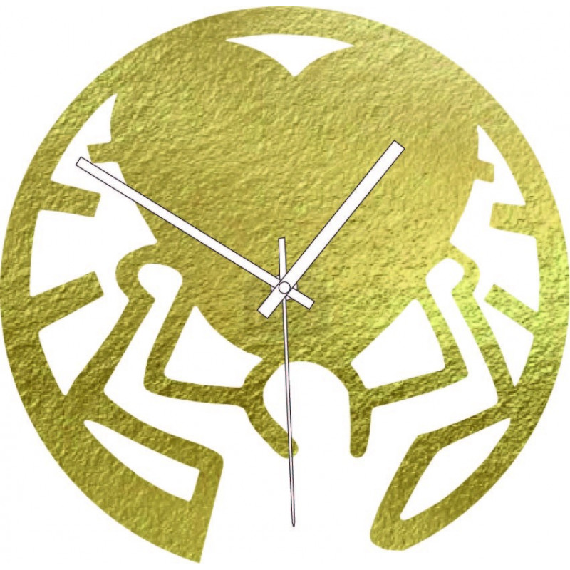 Drewniany zegar - miłość na ramionach czarny i...