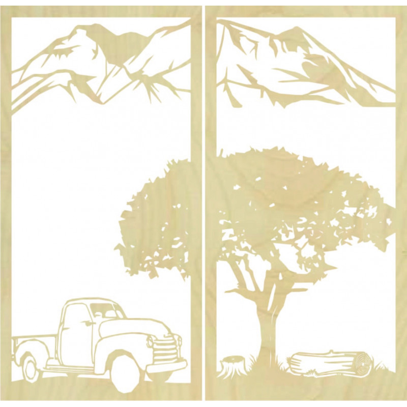 Rzeźbiony dwuczęściowy obraz ścienny o tematyce...