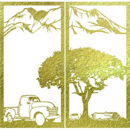 Rzeźbiony dwuczęściowy obraz ścienny o tematyce natury - BULISA