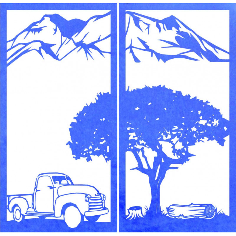 Rzeźbiony dwuczęściowy obraz ścienny o tematyce...