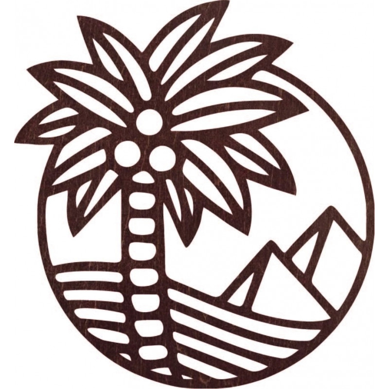 Drewniany obraz ścienny przedstawiający palmę...