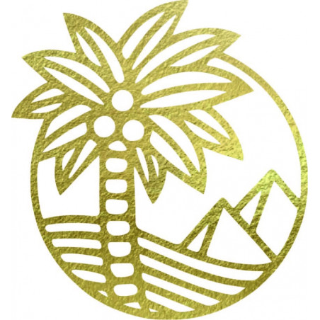 Drewniany obraz ścienny przedstawiający palmę na plaży - MALLAWI