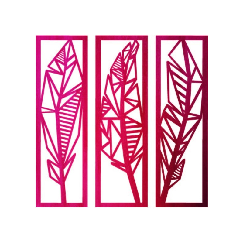 Nowoczesny obraz trzyczęściowy liście bananowca...