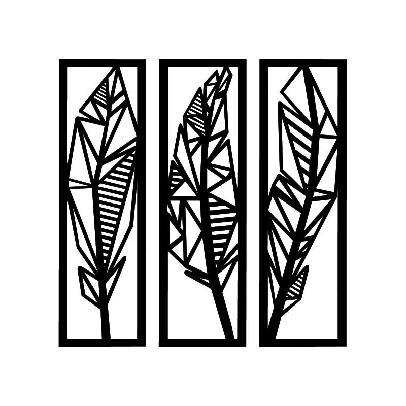 Nowoczesny obraz trzyczęściowy liście bananowca...