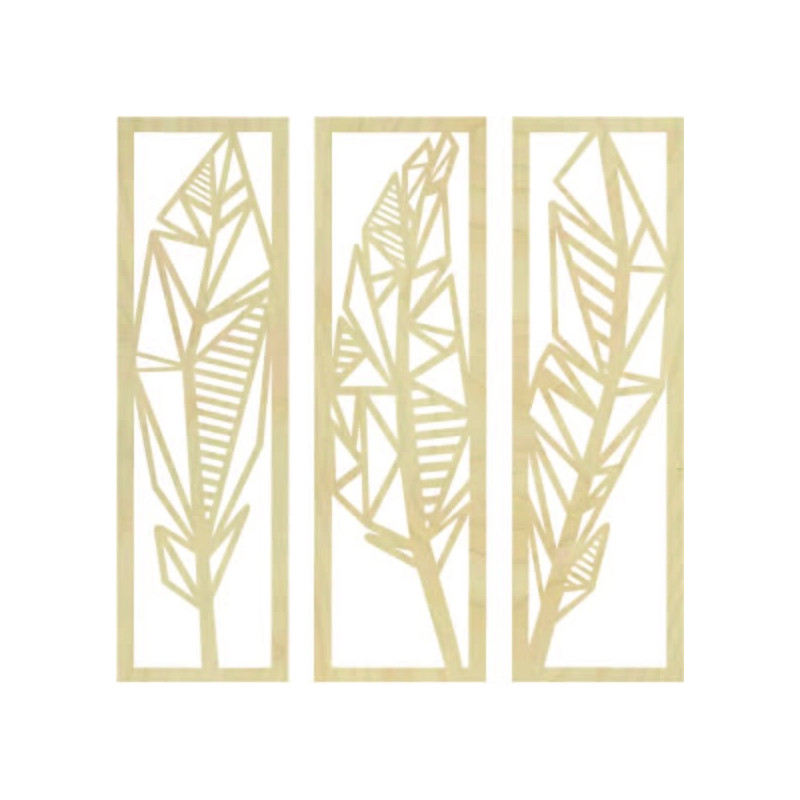 Nowoczesny obraz trzyczęściowy liście bananowca...