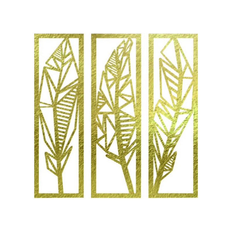 Nowoczesny obraz trzyczęściowy liście bananowca...