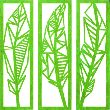 Nowoczesny trzyczęściowy obraz Liście bananowca - MUSACEAE