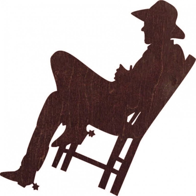 Elegancki drewniany obrazek na ścianę - KOWBOJ...