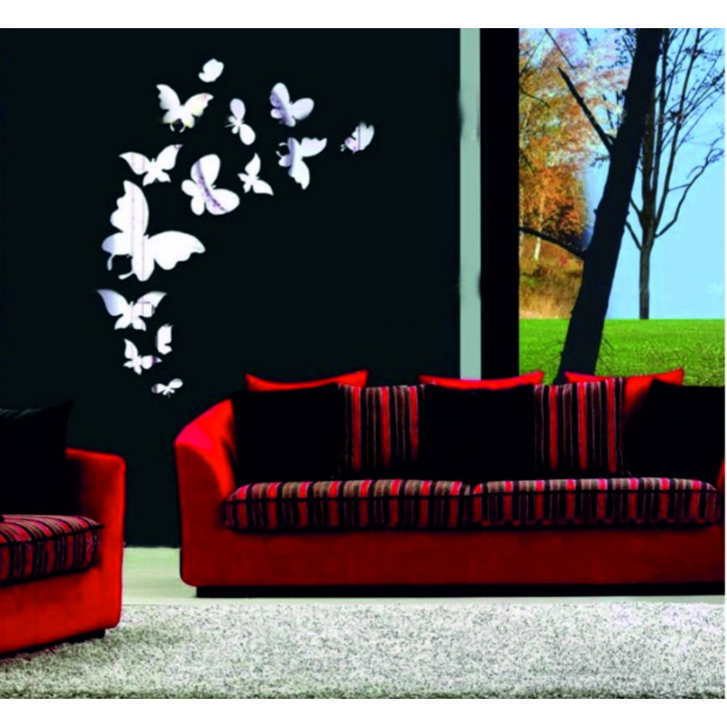 Lustra dekoracyjne. Lustrzana naklejka ścienna, jako obraz lub dekoracja, akrylowa naklejka 3d