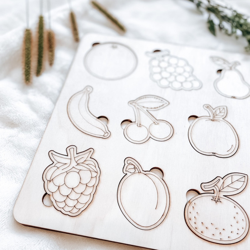 Wkład montessori drewniany dla dzieci - OWOC...