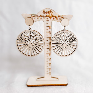 Drewniane naturalny kolczyki wiszące LILIEN - MONATY |... 2