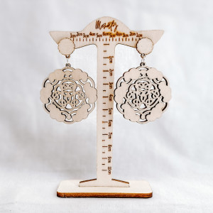 Drewniane naturalny kolczyki wiszące AURORA - MONATY |... 2