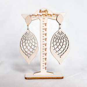 Drewniane naturalny kolczyki wiszące MELLIFLUOUS - MONATY... 2