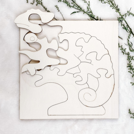 Drewniana wkładka montessori dla dzieci - KAMELEON | SENTOP