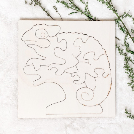 Drewniana wkładka montessori dla dzieci - KAMELEON | SENTOP