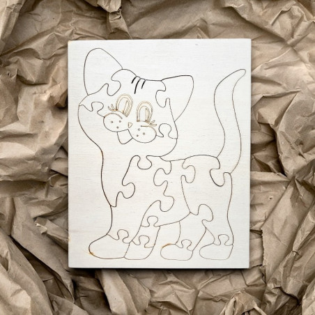 Drewniana wkładka Montessori dla dzieci - KOT | SENTOP