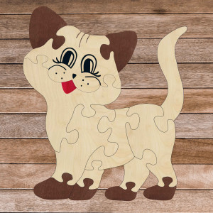 Drewniana wkładka Montessori dla dzieci - KOT | SENTOP 2