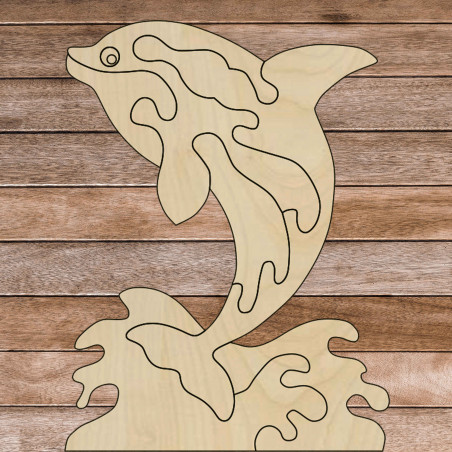 Drewniana pomoc sensoryczna Montessori - Delfin | SENTOP H015 Topola