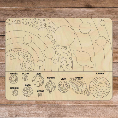 Drewniane puzzle montessori - Układ słoneczny 10 sztuk | SENTOP