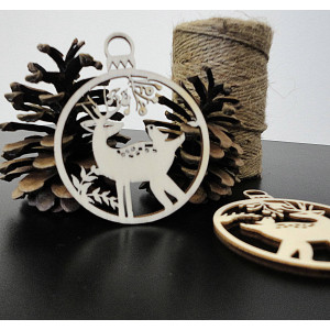 Ozdoba świąteczna Jeleń z drewna, wymiary: 79x90 mm PR0009 2