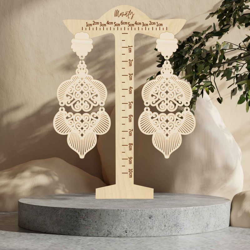 Monaty kolczyki z drewna Aurora | SENTOP N010