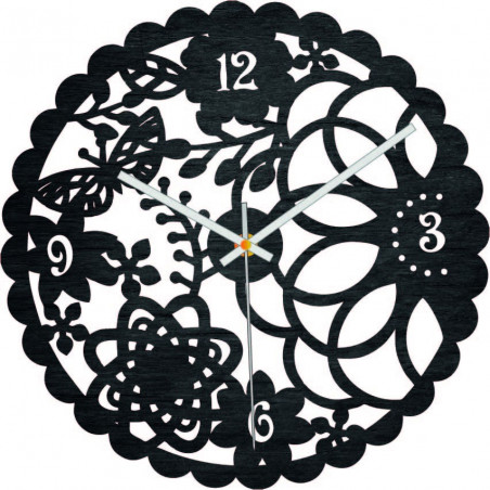 Drewniany zegar ścienny Butterfly Meadow - FORSED