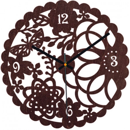 Drewniany zegar ścienny Butterfly Meadow - FORSED
