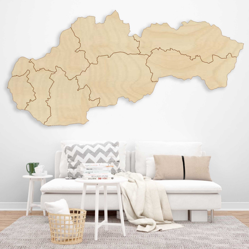 Drewniana mapa ścienna Slovakia - 8 sztuk | SENTOP