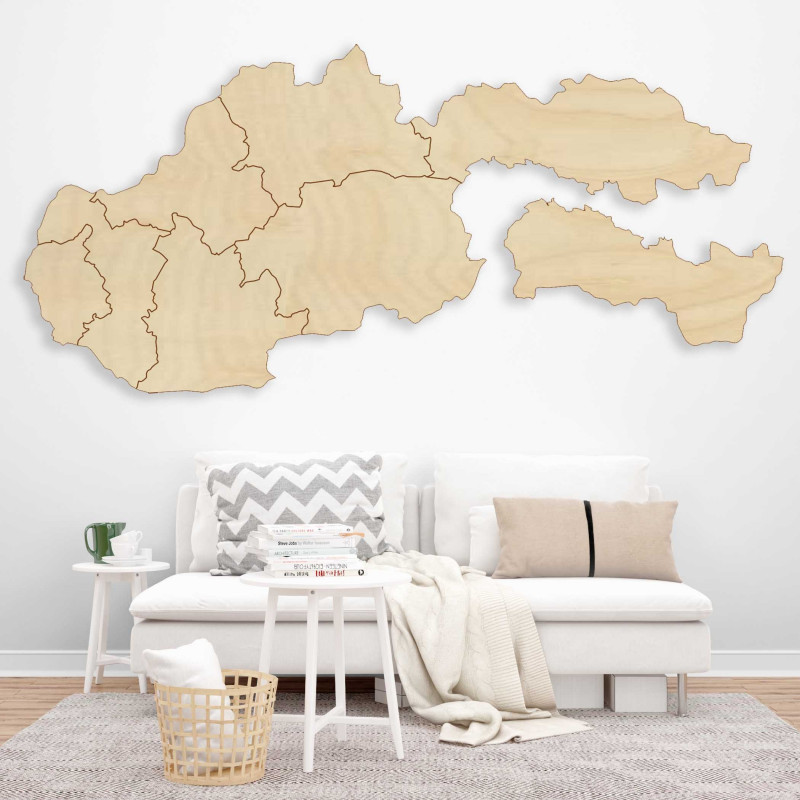 Drewniana mapa ścienna Slovakia - 8 sztuk | SENTOP